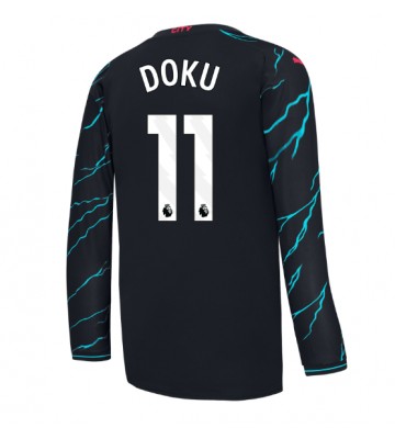 Manchester City Jeremy Doku #11 Kolmaspaita 2023-24 Pitkät Hihat